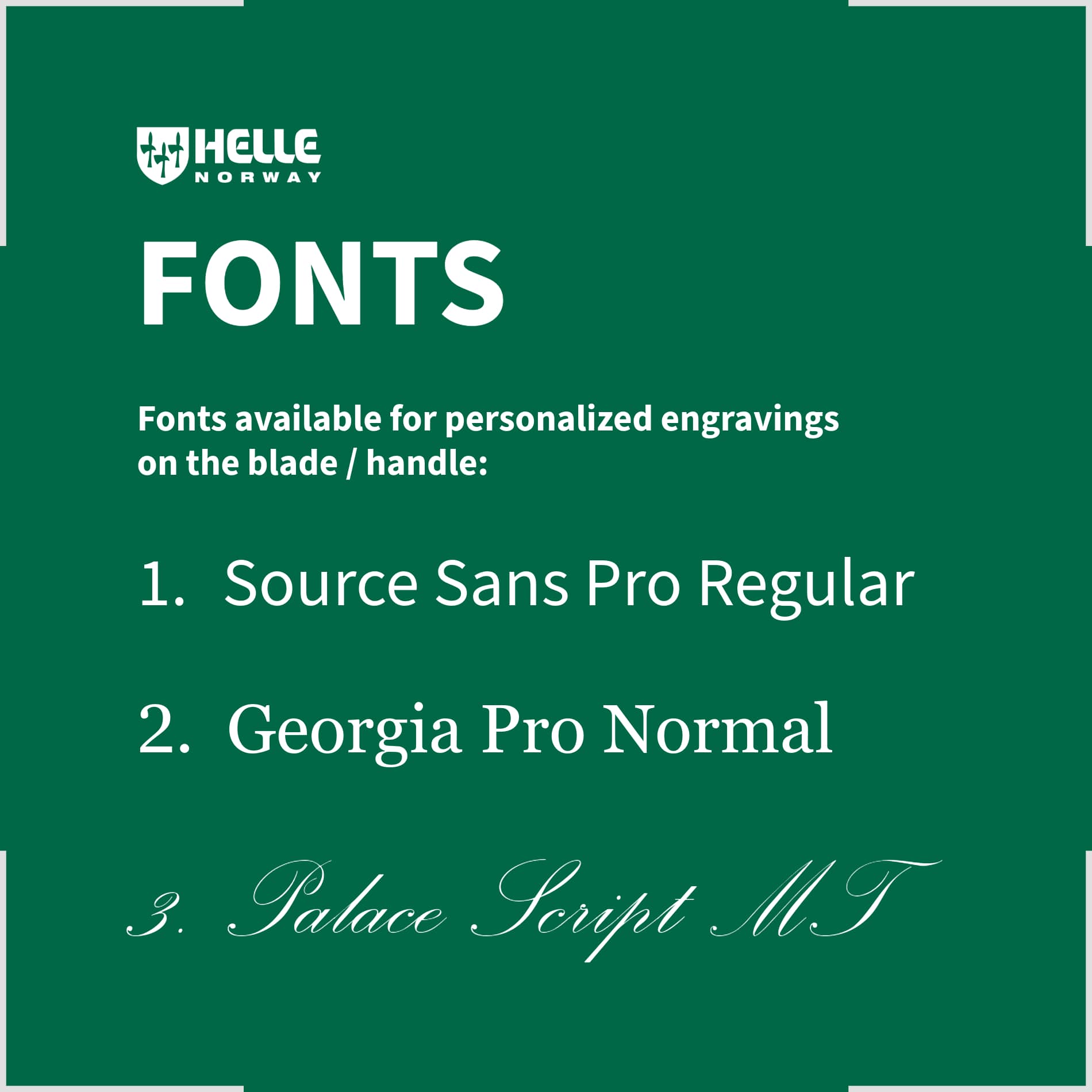 Helle font engraving