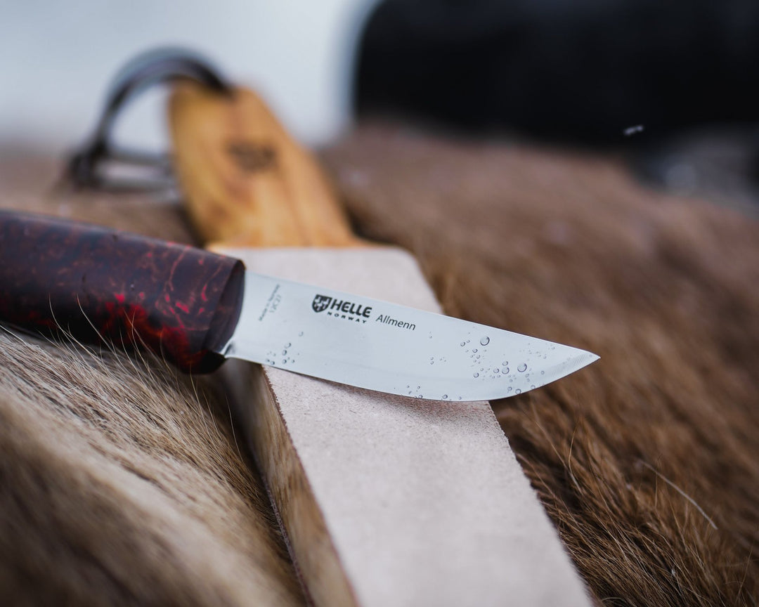 Helle Allmenn knife and Helle Paddle Strop